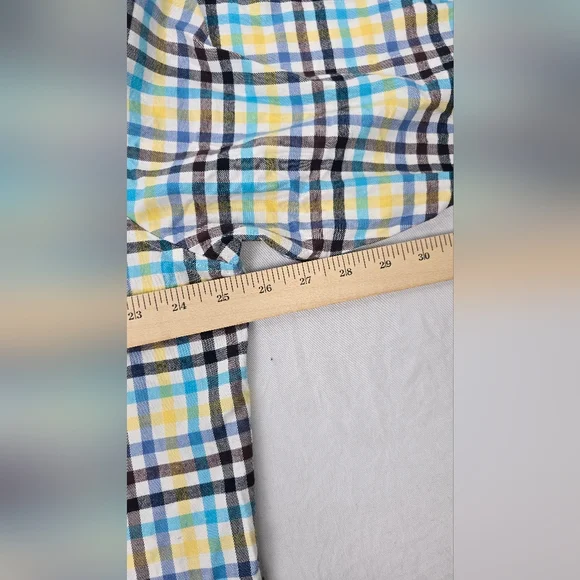 Penguin Men’s Plaid Flannel Button Up Heritage Slim Fit Size 18 34/35 NWT Cream - Picture 7 of 10